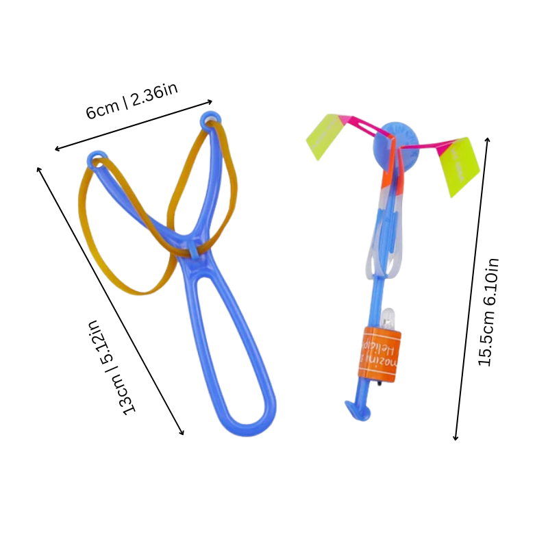 Close-up of a child's hand launching an LED glow-in-the-dark slingshot flyer, demonstrating skill building fun.