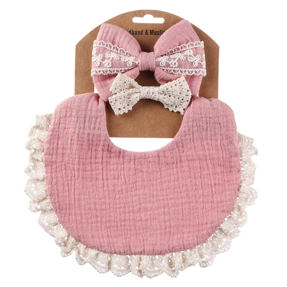 Five-pack of durable and soft cotton bamboo baby bibs, designed for daily drool and spills.