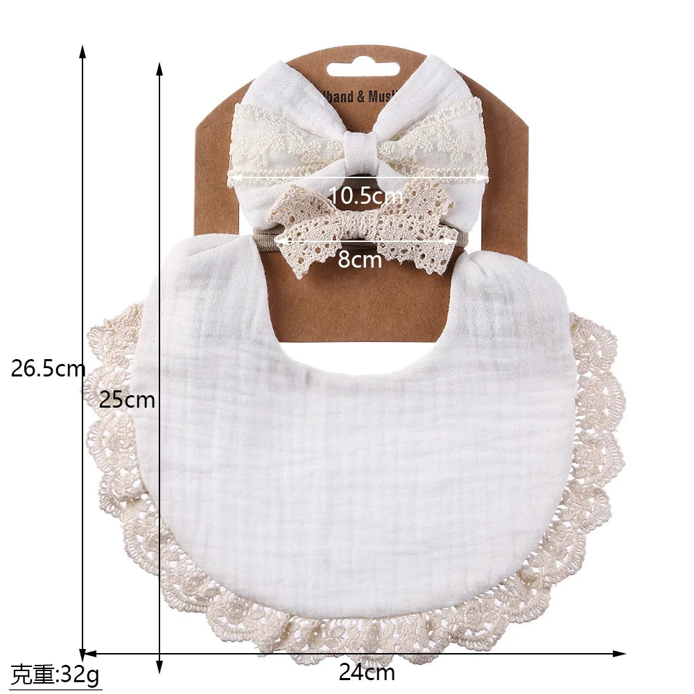 A stack of five newborn baby drool bibs made from gentle cotton bamboo, ideal for feeding.