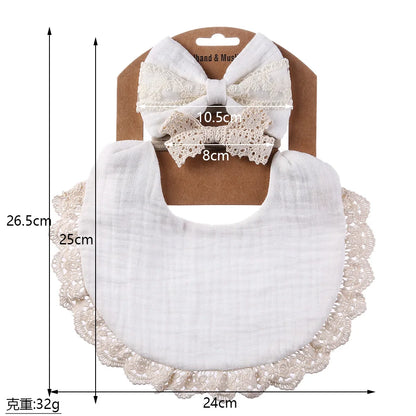 A stack of five newborn baby drool bibs made from gentle cotton bamboo, ideal for feeding.
