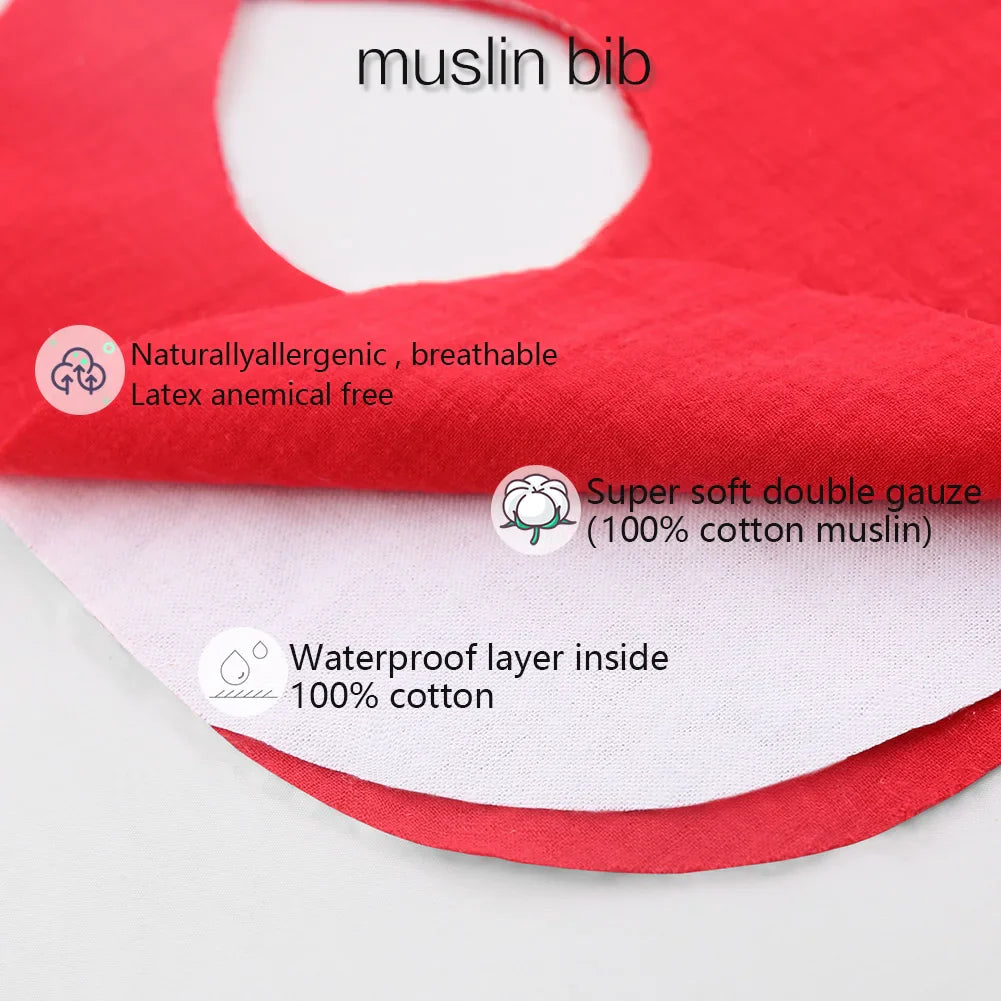 Collection of colorful cotton bamboo baby bibs, essential feeding supplies for newborns.