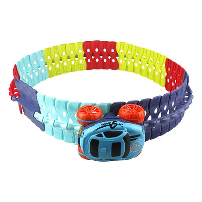 Toy car & flexible race track set, designed for creative play and skill development in kids