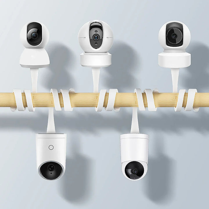 Adjustable baby monitor camera mount with strong grip for crib or shelf. Baby safety essential.