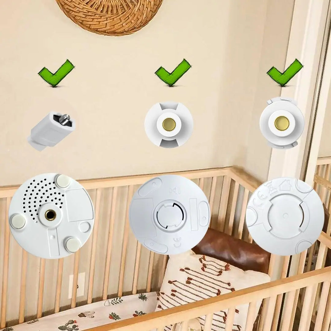 Wall-mounted flexible baby monitor stand, offering a safe and clear view of baby.