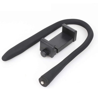 Secure universal baby monitor holder with a long flexible arm for panoramic nursery views.