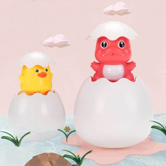 Floating spray water egg bath toy for kids, a fun sensory play item for toddlers