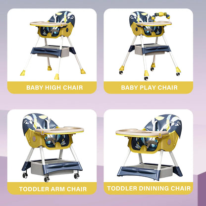 Toddler feeding chair, compact and foldable design with double tray for easy cleaning, baby essentials