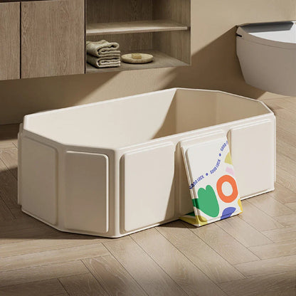 White foldable baby bathtub, showing clear digital temperature display, ideal for newborn bathing.