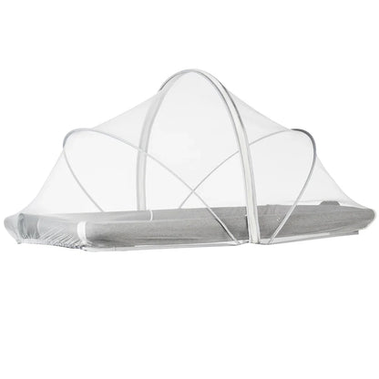 Foldable baby mosquito net tent for crib, breathable mesh, white, infant sleep protection