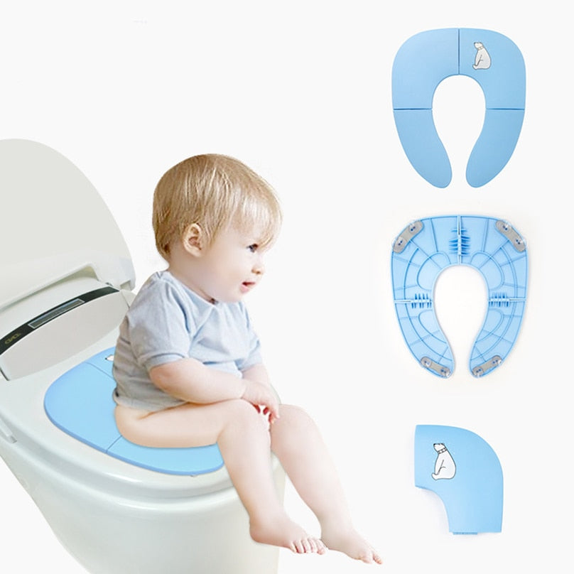 Baby's portable potty training seat with comfortable ergonomic design