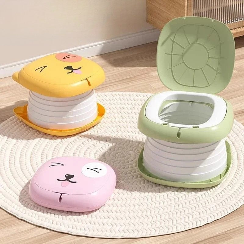 Foldable kids travel potty, compact for on-the-go toilet training and hygiene