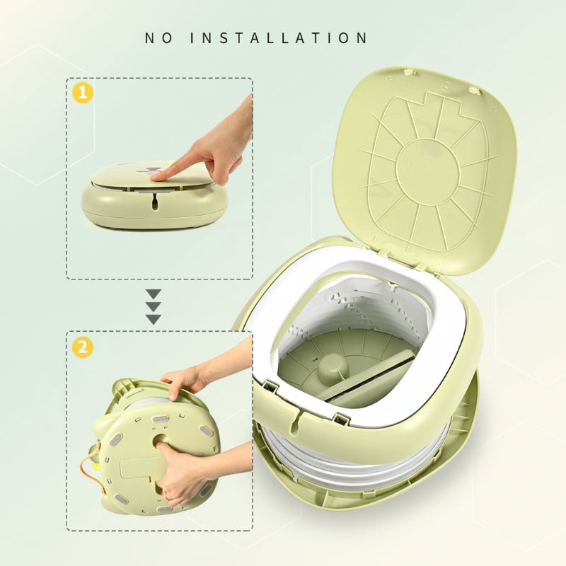 Portable potty training toilet for toddlers, complete with travel bag