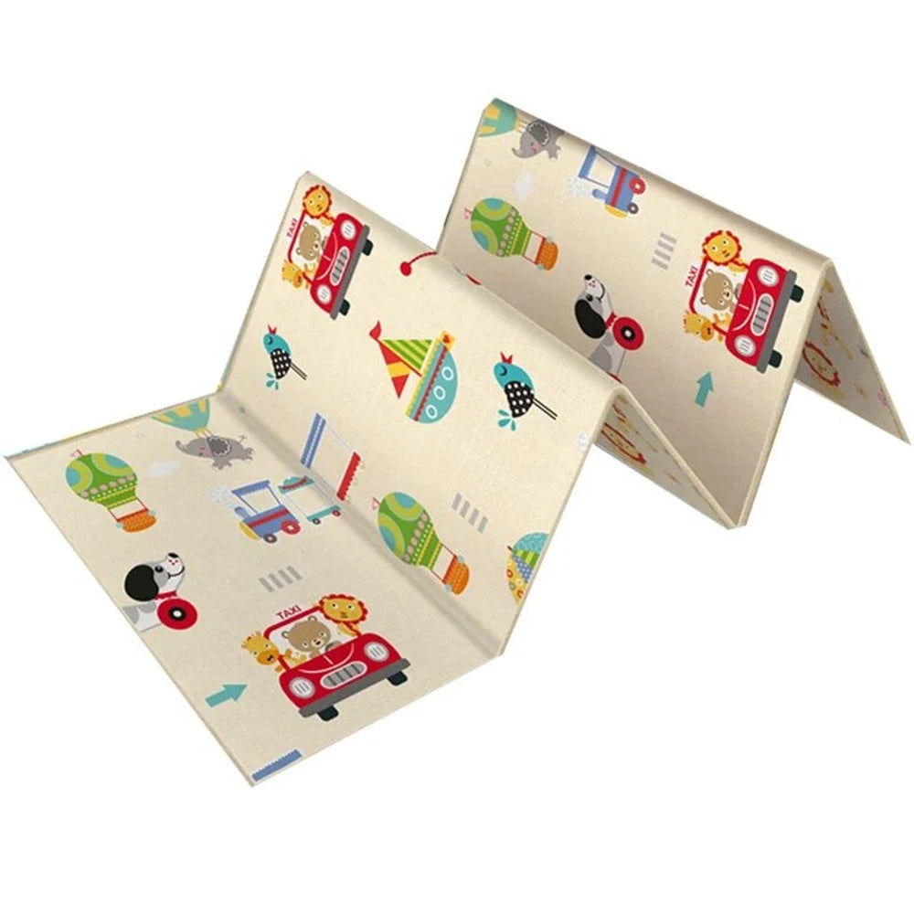 Kids' nontoxic playmat, extra-large & foldable, with engaging road map design for imaginative play