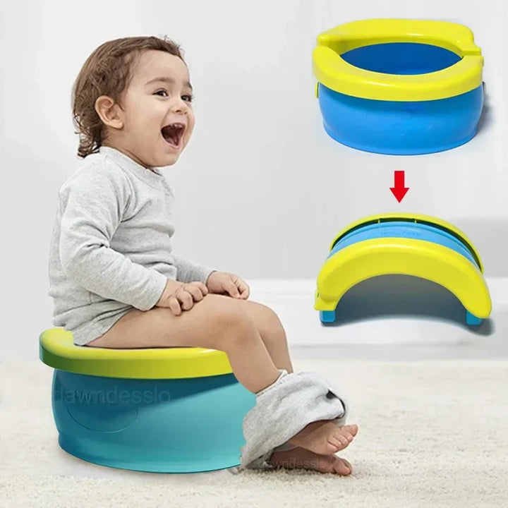 Foldable portable potty training seat for toddlers, ideal for travel & on-the-go hygiene.