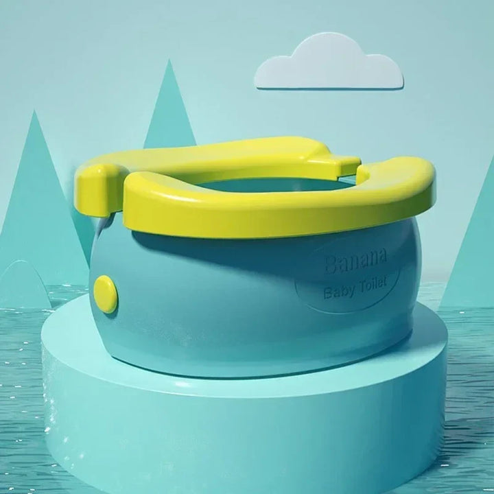 Compact foldable potty seat for kids, offering hygienic and convenient toilet training anywhere.