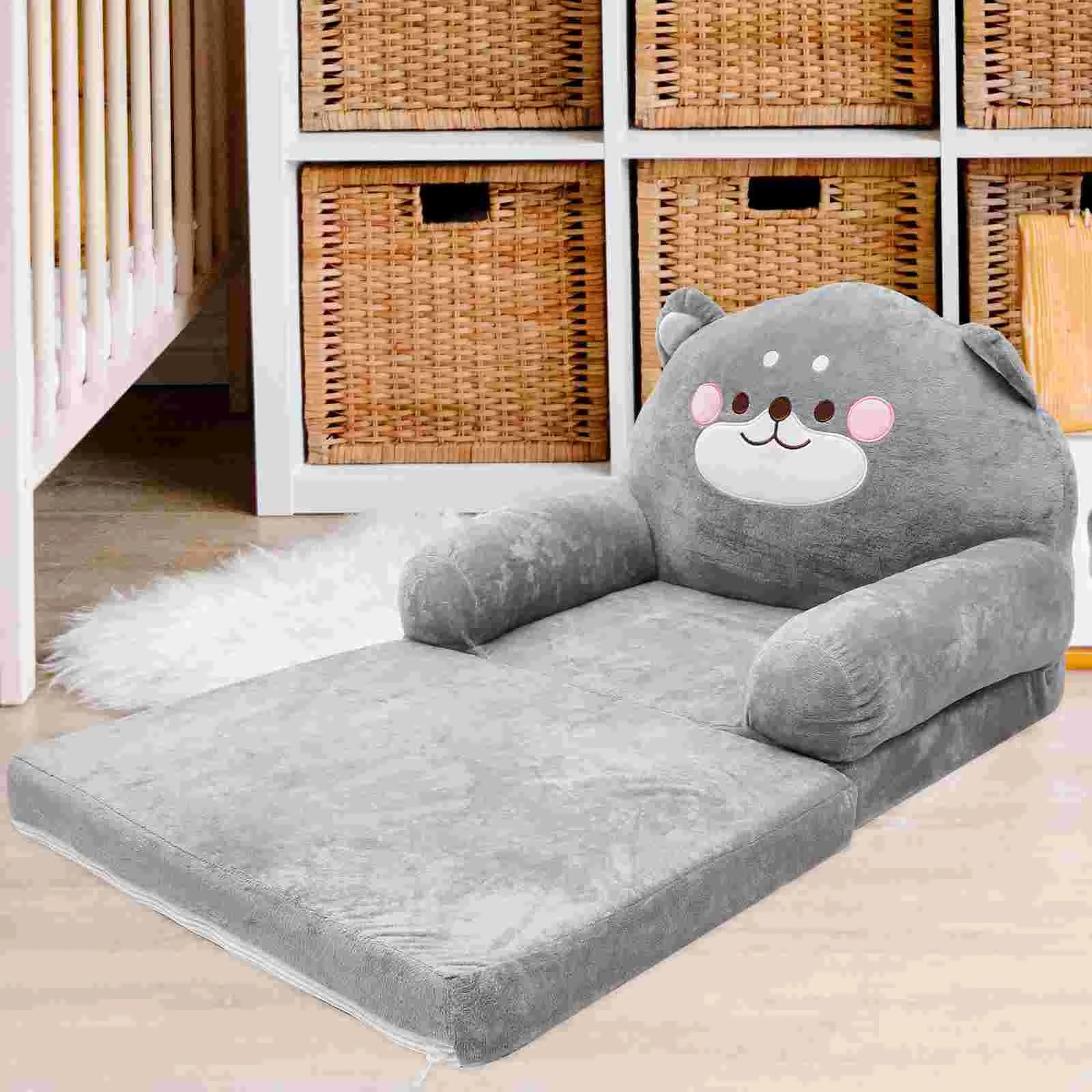 Folding elephant plush kids sofa, perfect baby armchair for nursery or playroom seating