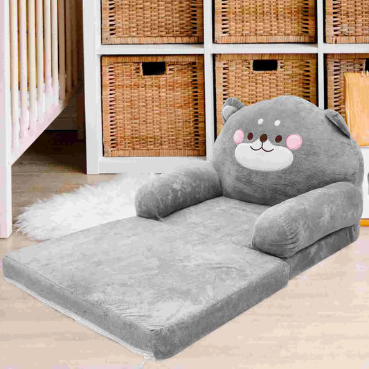 Folding elephant plush kids sofa, perfect baby armchair for nursery or playroom seating