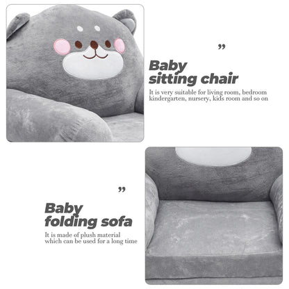 Close-up of a cute elephant plush kids sofa, a cozy baby armchair for small spaces