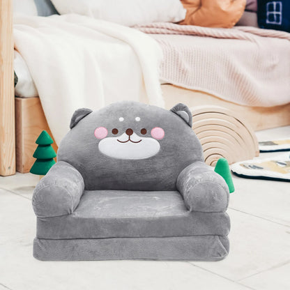 Soft toy and children's furniture: a folding elephant plush kids sofa for playroom seating