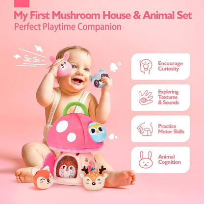 Plush forest sensory toy, comforting and soft, for activity and sensory stimulation