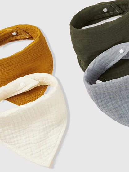 Soft organic cotton baby bandana bibs, newborn essentials for feeding and drooling