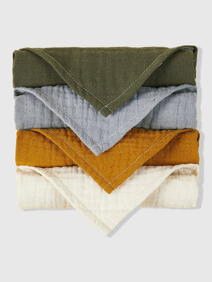 Stylish baby drool bibs, 4-pack organic cotton set for comfortable baby fashion
