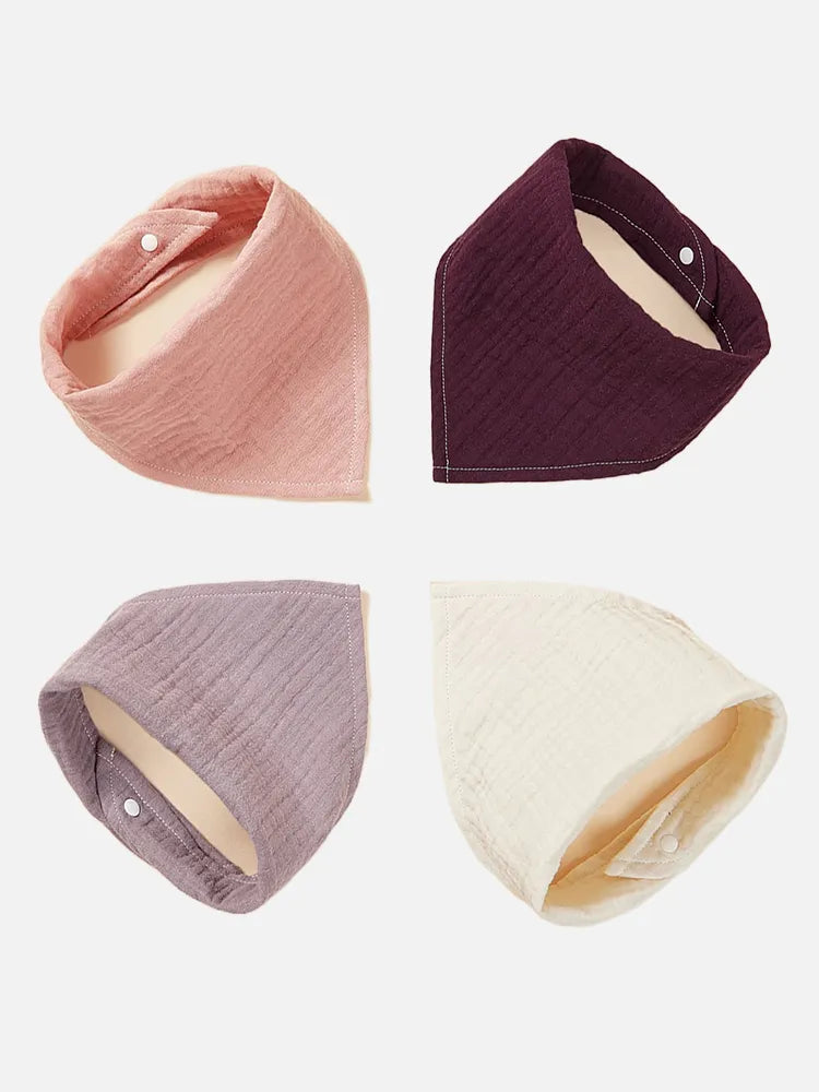 Organic cotton bandana bibs set, essential baby accessories for drooling and feeding