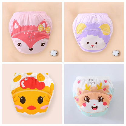 Baby essentials: four reusable training pants, cotton, waterproof, for easy potty training