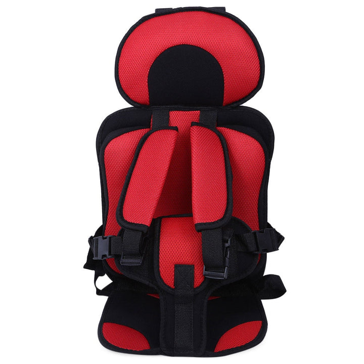 Front view of a versatile car seat, transitioning from infant to booster for ultimate protection.