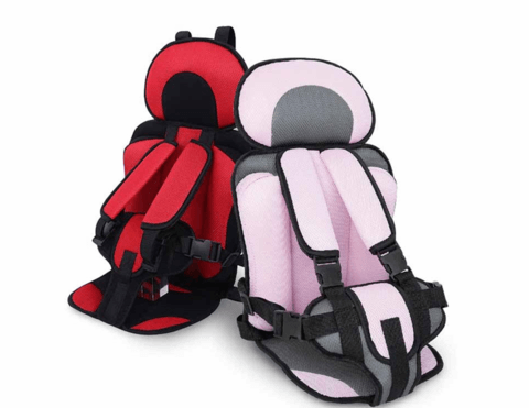 Breathable fabric detail on an adjustable toddler car seat, perfect for kids travel.