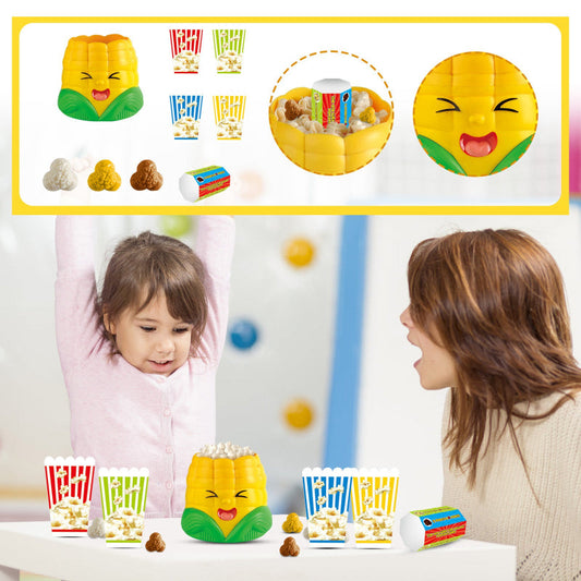 Fun Popcorn Party board game box with colorful popcorn graphics, perfect for family nights