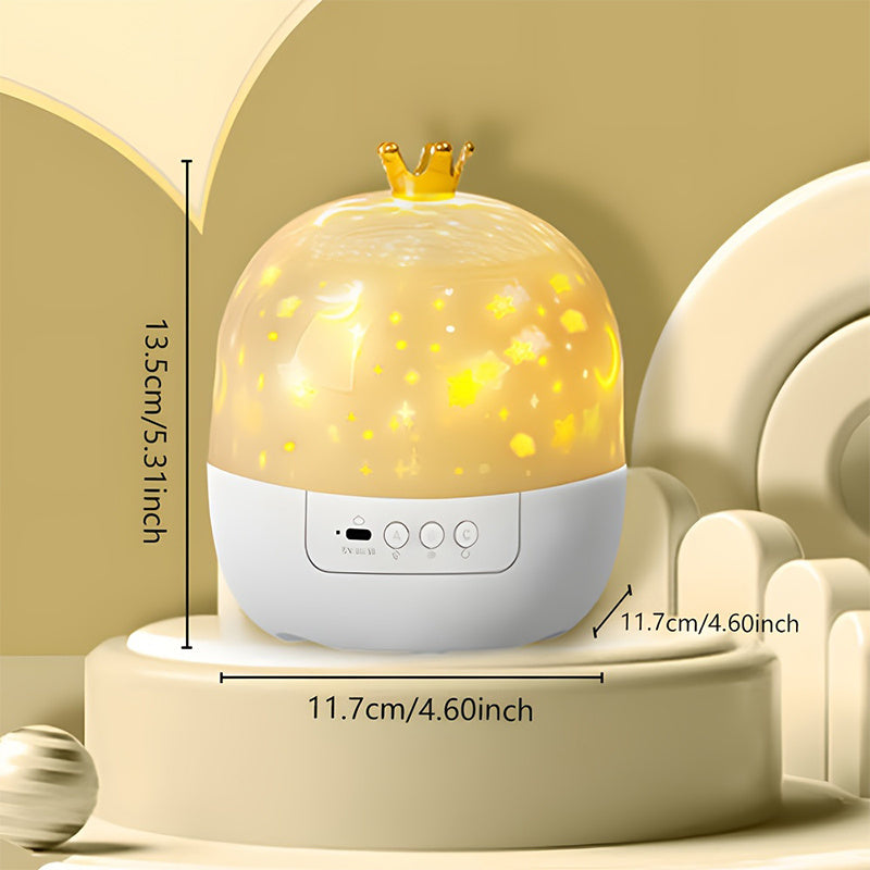 Portable galaxy projector night light with 360-degree rotation, perfect for creating a dreamy ambiance.