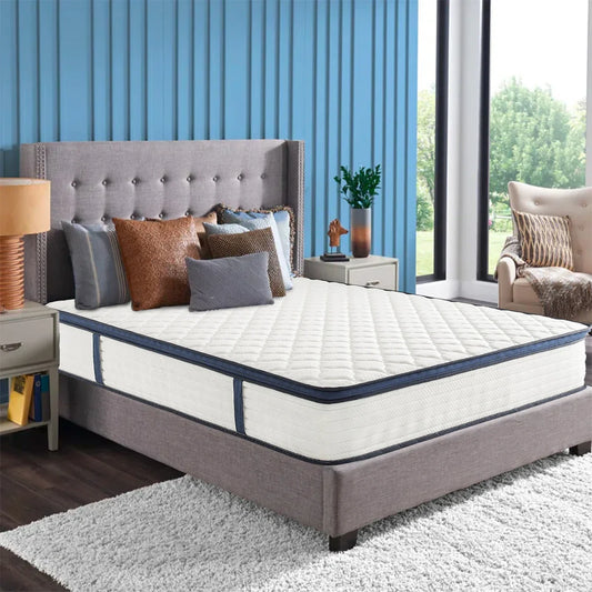 Gel memory foam hybrid queen mattress, medium firm, for family comfort and pressure relief