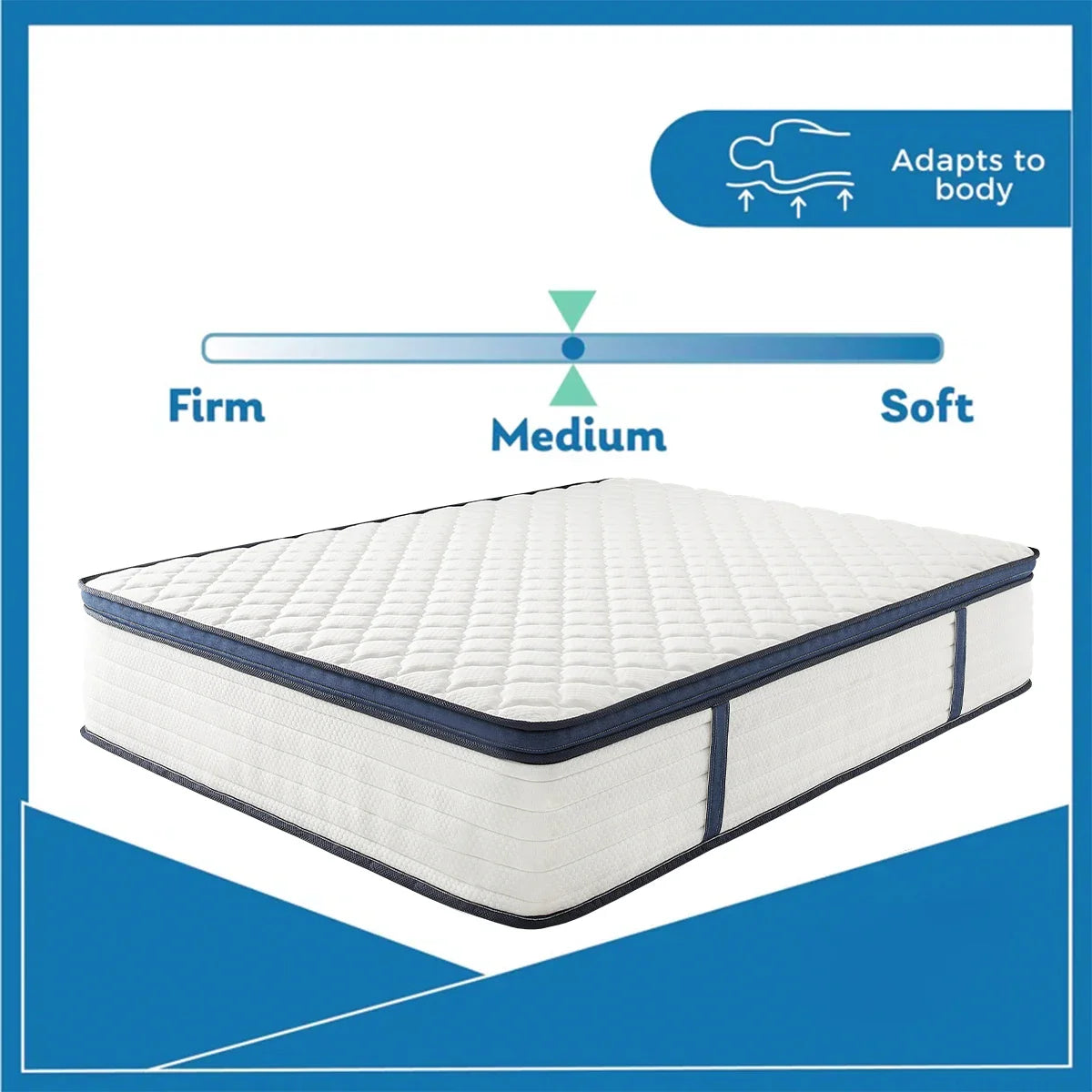 Cutaway view of a gel memory foam hybrid mattress showing layers for comfort and support