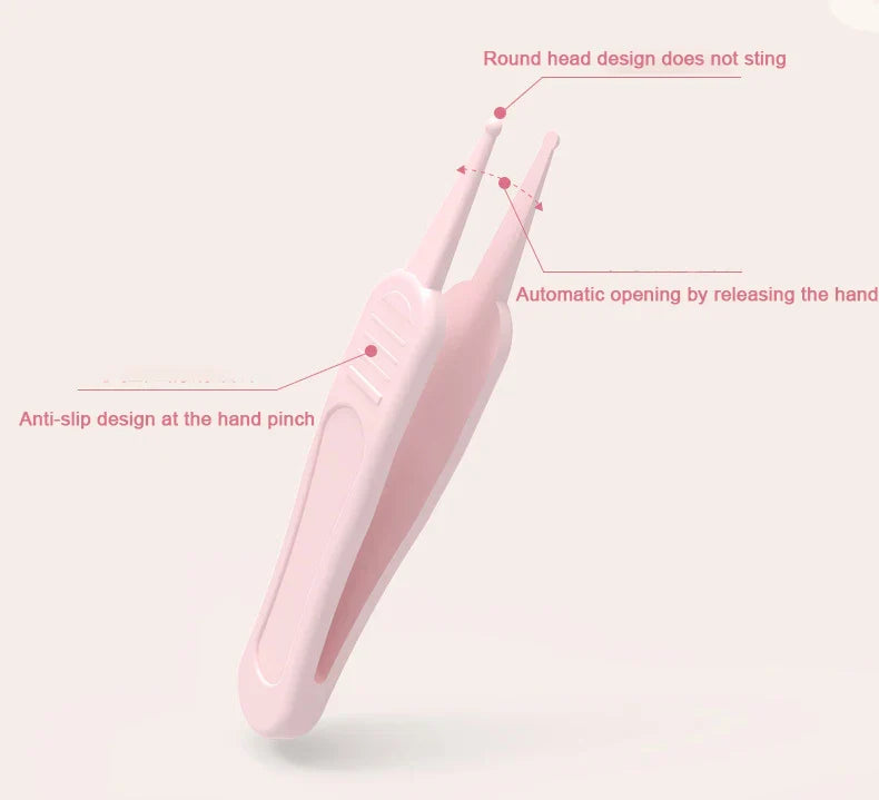Ergonomic baby nail care set with gentle clippers & scissors. Infant grooming kit in a durable portable box for safety.