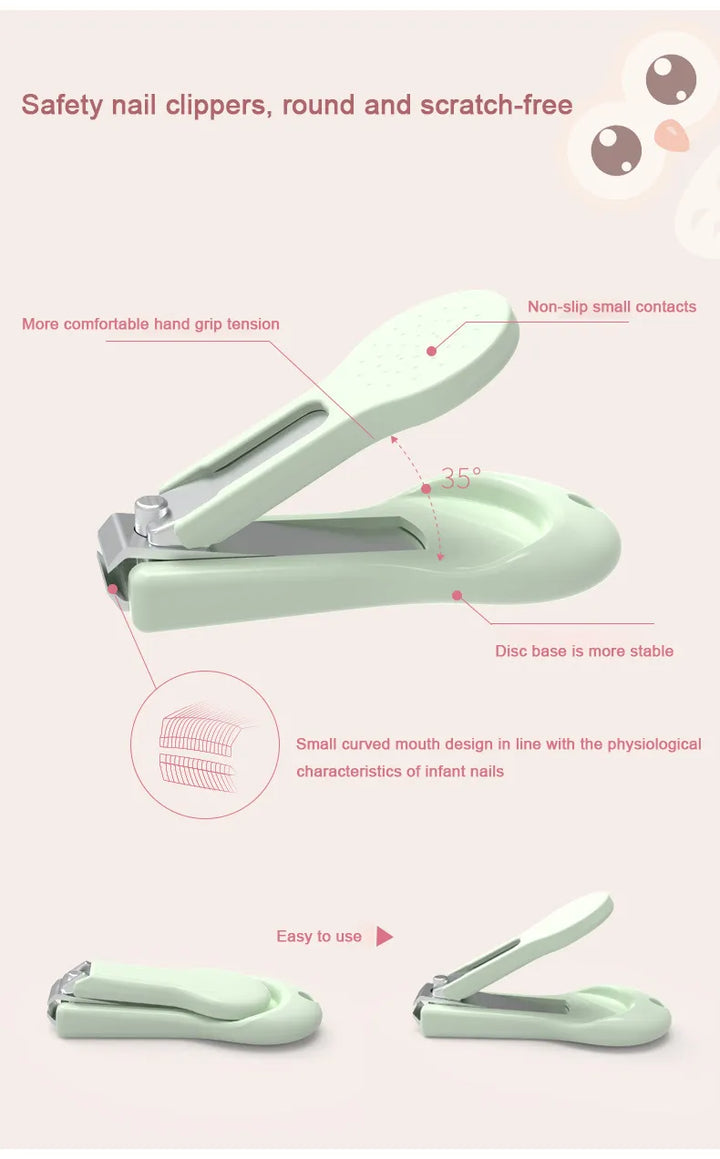 Baby shower gift: gentle infant nail care set in a portable box. Essential baby hygiene & grooming kit for newborns.