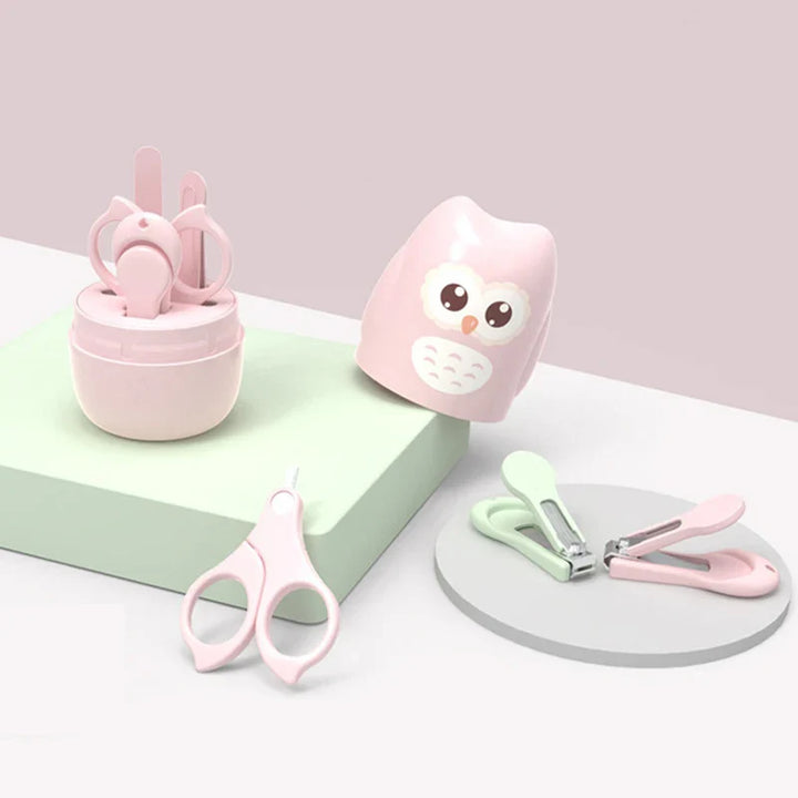 Safe baby nail care set for newborns & toddlers. Gentle grooming kit includes clippers, scissors & file. Child hygiene.