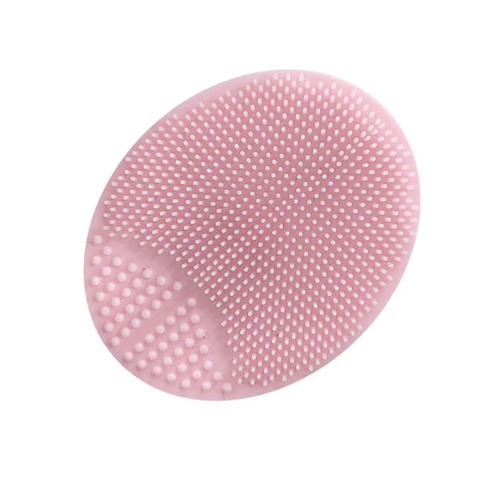 Durable silicone baby bath brush for effective scalp cleansing & relaxing massage during bath.