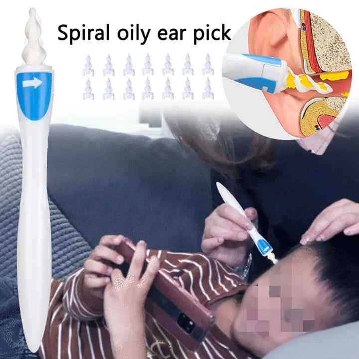 Gentle earwax extractor, showing its unique spiral design for effective cleaning
