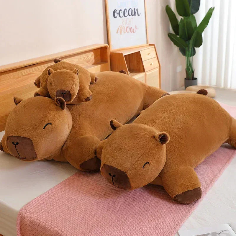 Extra large capybara soft toy. Huggable animal plushie for kids & adults, ultimate comfort.