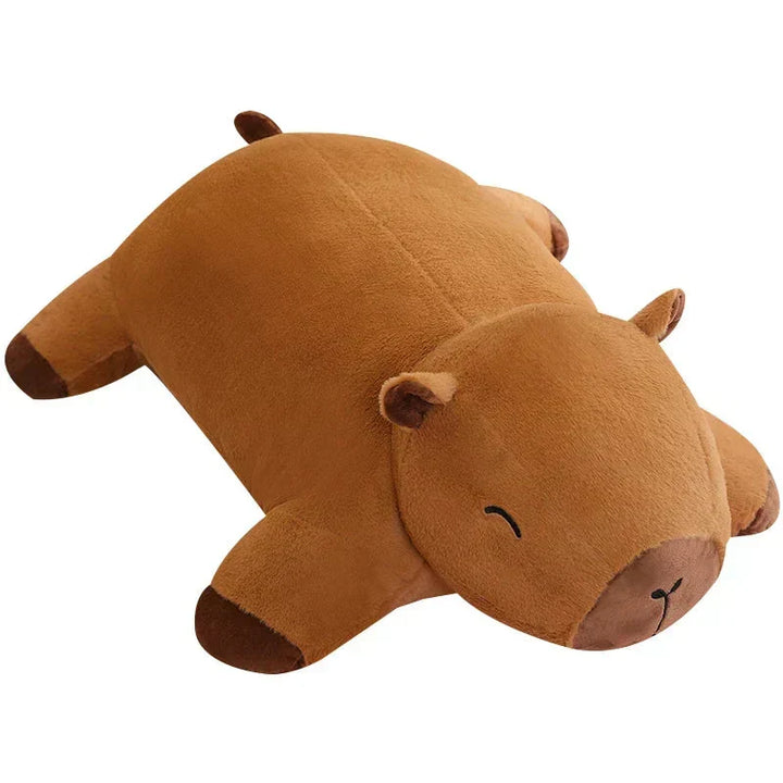 Comforting capybara plushie, a big animal toy for cuddles & support. Great adult plush gift.
