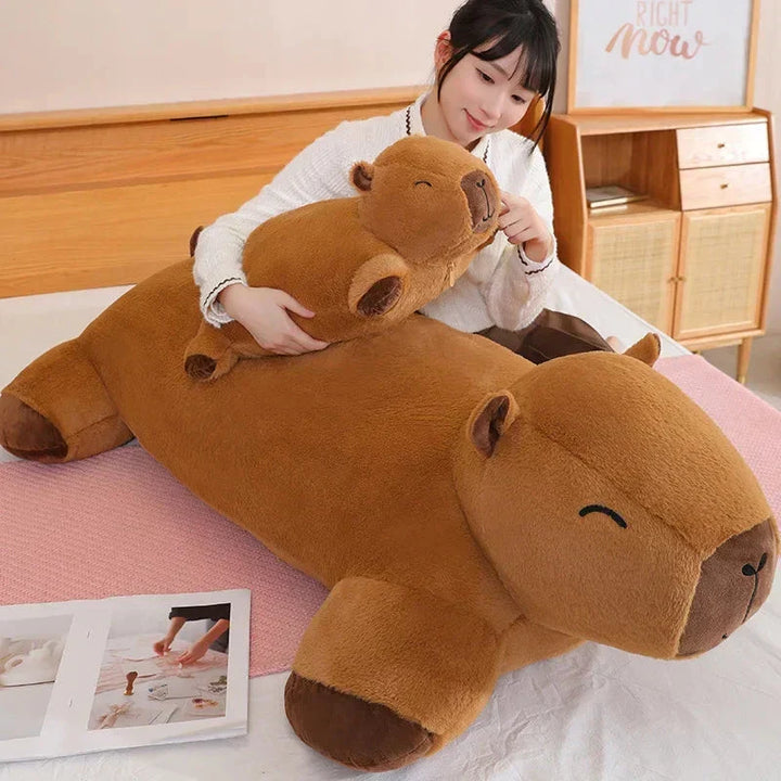 Adorable capybara plush, a large soft toy for comfort & snuggles. Cute animal gift.