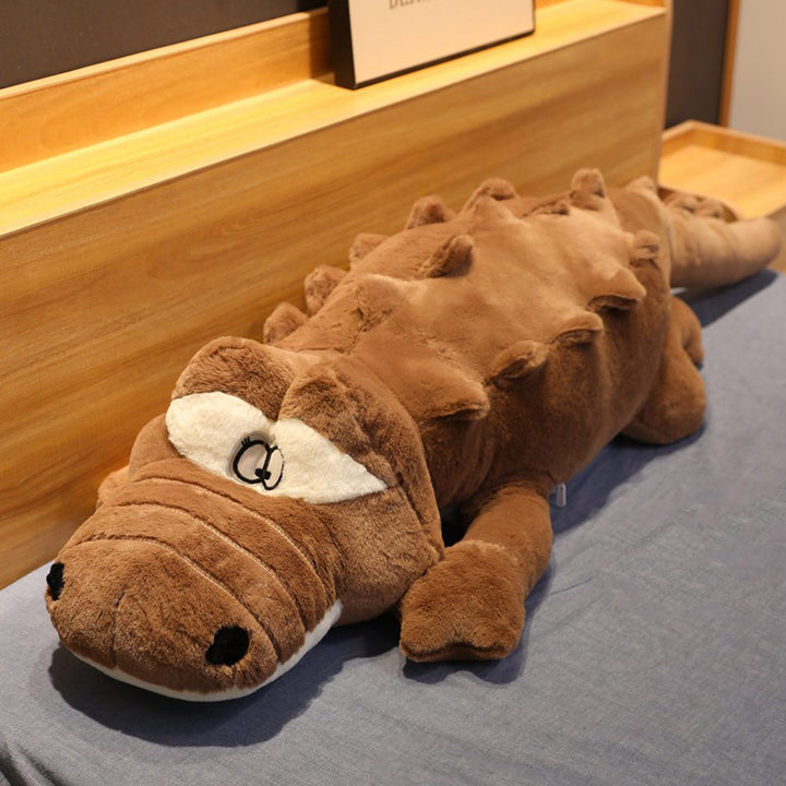 Soft, giant crocodile stuffed animal plush. A huggable, cuddly toy companion, perfect for all ages & animal lovers.
