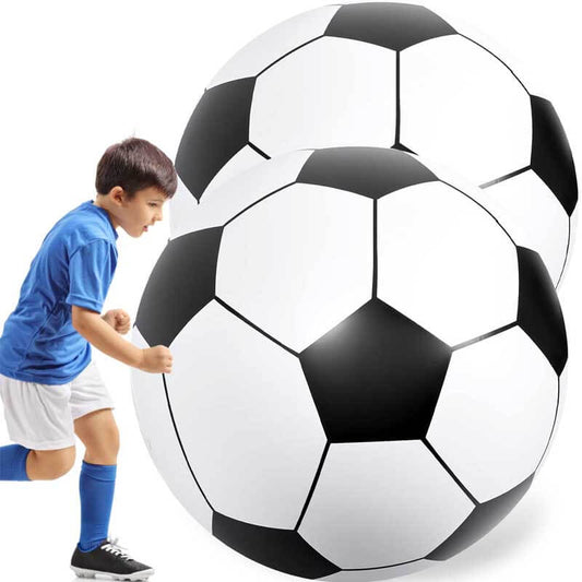 Giant inflatable outdoor soccer ball, black and white, perfect for kids and adults beach fun