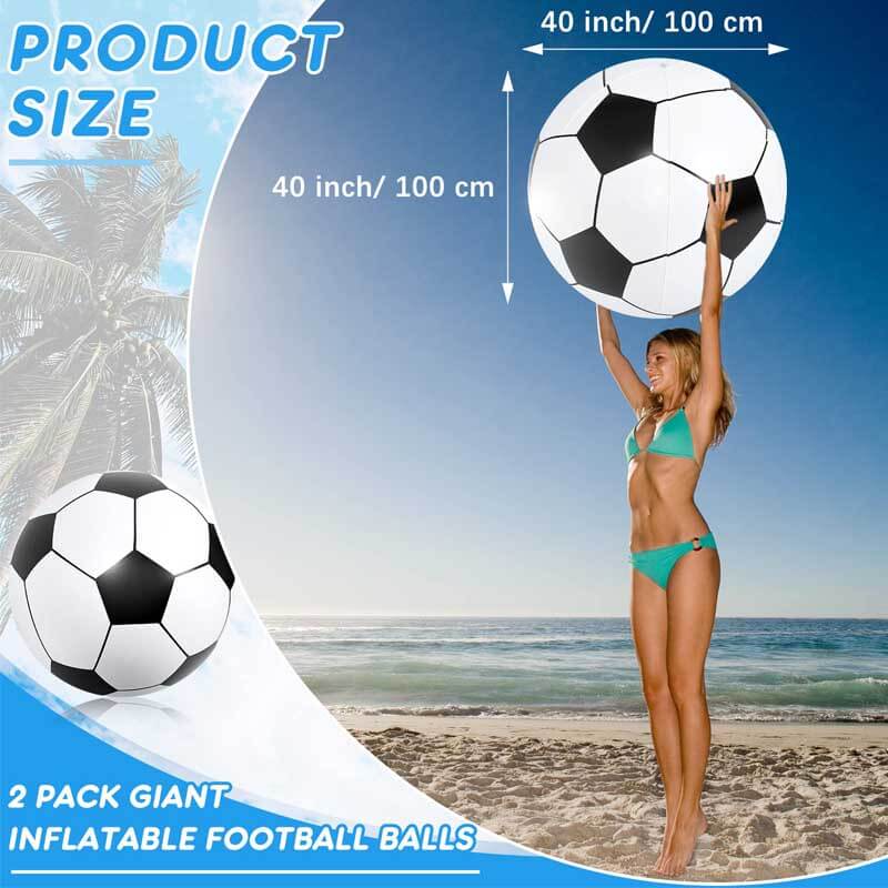 Large PVC inflatable soccer ball for outdoor games, kids party, or pool play