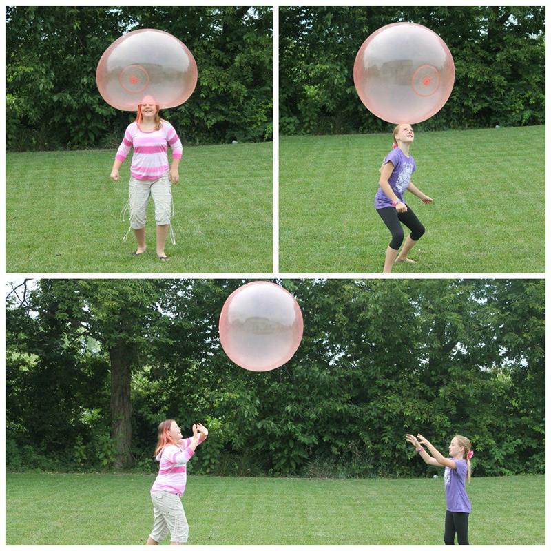 Giant, tear-resistant inflatable bubble ball toy for active outdoor games and summer enjoyment.