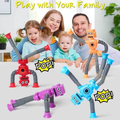 Vibrant extendable fidget tube collection, offering stress relief and sensory input for kids.