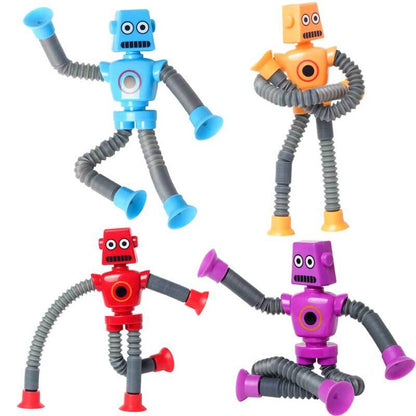 Robot and giraffe extendable fidget tubes, durable sensory toys for hours of entertainment.