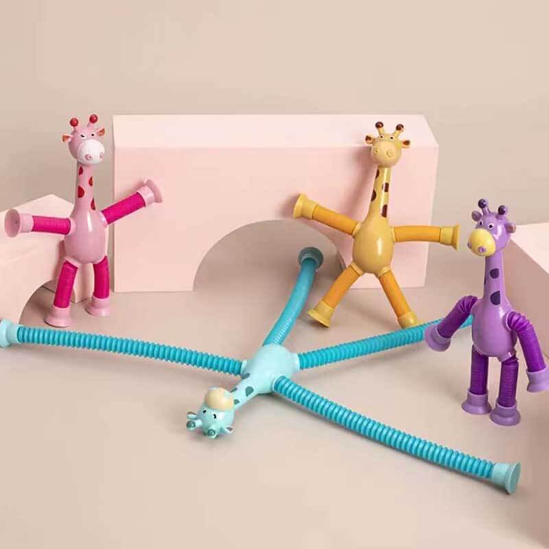 Robot extendable fidget tube, an engaging educational toy and party favor for children.