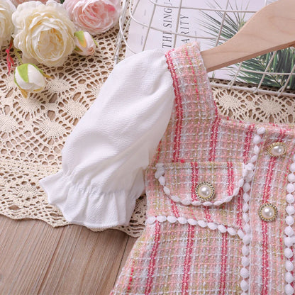 A vibrant floral princess dress for girls, cotton blend, excellent for spring and summer.